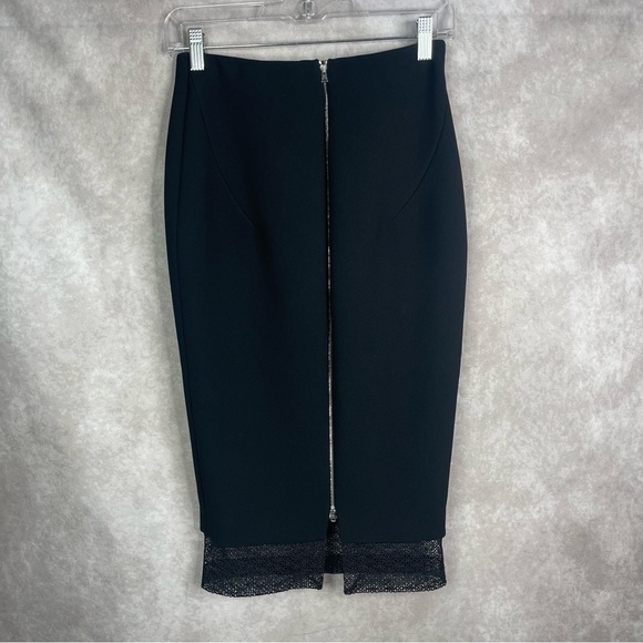 Victoria BeckhamLace Trim Detail Pencil Skirt In Black Women's Size US 6 - Picture 3 of 5